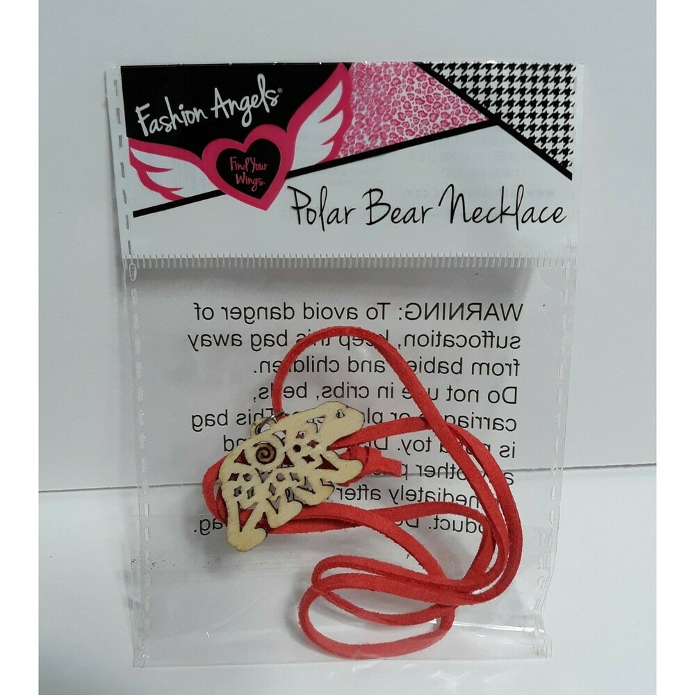 Polar Bear Wooden Charm Necklace Polar Bear Pendant